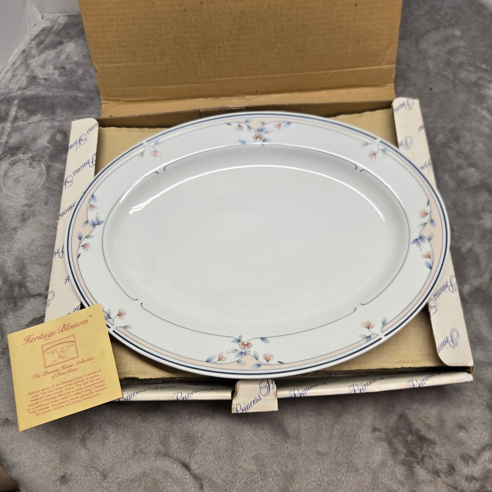 Princess House Heritage Blossom Oval Serving Platter Fine Porcelain Japan 661